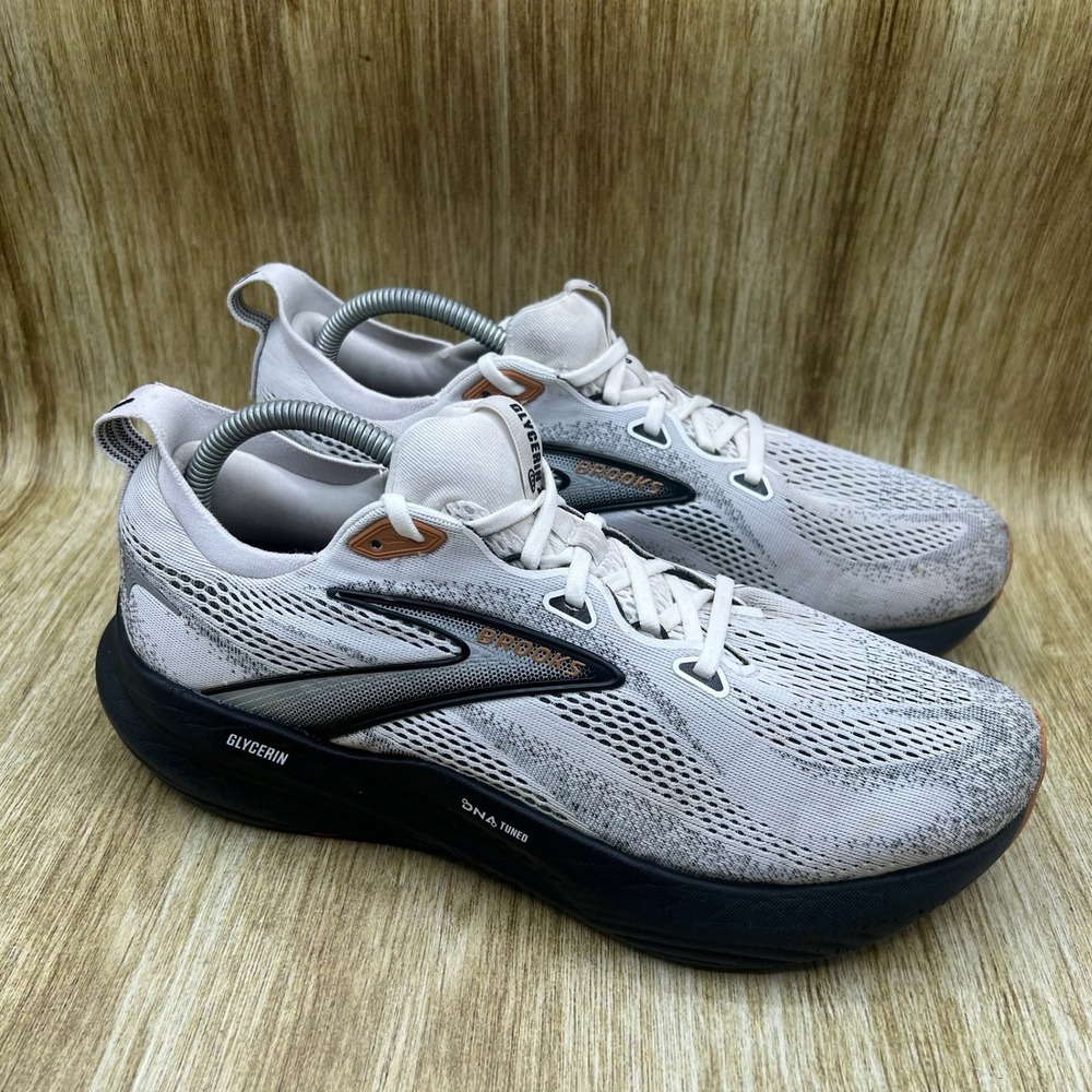 Brooks Glycerin 22 Men's Size 10.5 White Grey Running Shoes Sneakers 1104451D135